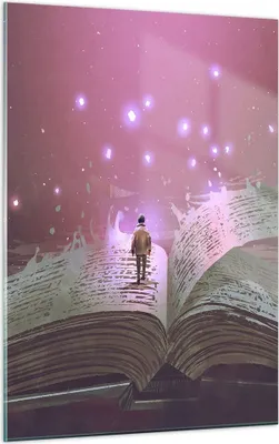 Produktbild von Bilder auf glas - Einteilig - Fantasy Buch - 50x70cm - Glasbilder - Wandbilder - Bilder - Kunstdruck - zum Aufhängen bereit - Wanddekoration aus Glas - Glas Bilder - Wandbild auf Glas - GPA50x70-4010