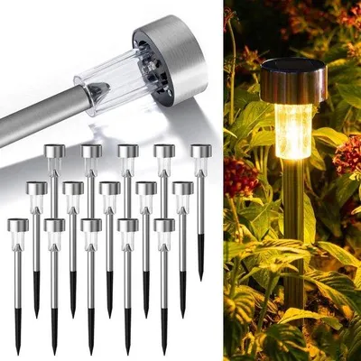 Image de 16 lampes solaires à LED blanc chaud, étanches, pour le jardin et la terrasse