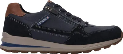 Produktbild von Mephisto Bradley Sneaker, Glatt- / Veloursleder, blau, Schnürung und Reißverschluss, Weite G 42 1/2