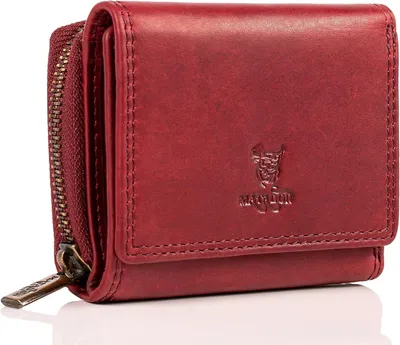 Produktbild von Damen Portemonnaie Klein aus Leder, Mini Geldbörse mit RFID Schutz, 9 Kartenfächer, Münzfach & Geldscheinfach, Luxus Brieftasche mit Geschenkbox