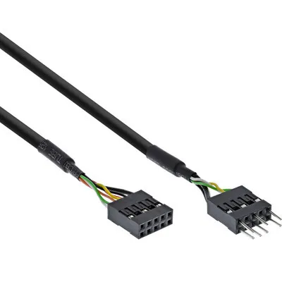 Zdjęcie produktu dla InLine® Wewnętrzny kabel audio, 9-pinowy męski do 9-pinowego żeńskiego, 40 cm, do HD-Audio i AC97