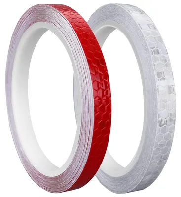 Produktbild von TRANKIELO® - Reflektierendes Band (2 Rollen) - selbstklebend, wasserdicht, 10 mm x 8 m - Sicherheitsmarkierung für Fahrräder, Fahrzeuge und Helme