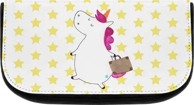 Produktbild von Mr. & Mrs. Panda Make-up Täschchen Einhorn Koffer - Weiß - Geschenk, Einhörner, Unicorn, Abenteuer, Kosmetiktasche, kosmetikaufbewahrung, kulturtäschchen, Lustig, klein
