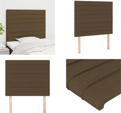 Produktbild von vidaXL Kopfteile 2 Stk. Dunkelbraun 100x5x78/88 cm Stoff - Kopfteil - Kopfteile - Bett-Kopfteil - Bettkopfteil