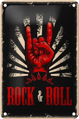 Produktbild von Blechschild Retro 12x18cm Rock & Roll Musik