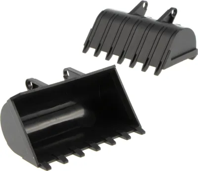 Produktbild von 2x Lego Technic Bagger Schaufel 8x10 schwarz 7 Zähne Radlader 6023352 2951