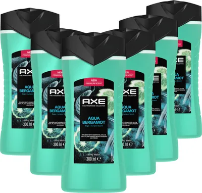 Produktbild von Axe Fine Fragrance Collection Duschgel Aqua Bergamot Bodywash für 12 Stunden langanhaltende Frische mit 2x mehr Frische-Booster 300 ml 6 Stück