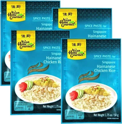 Produktbild von [ 4x 50g ] ASIAN HOME GOURMET Würzpaste für hainanesisches Reisgericht mit Huhn