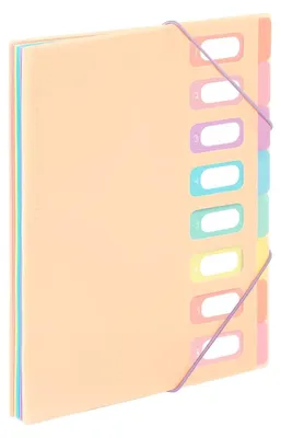 Produktbild von Viquel - A4 Dokumenten-Organizer mit 8 Fächern, Regenbogen-Pastell-Beige
