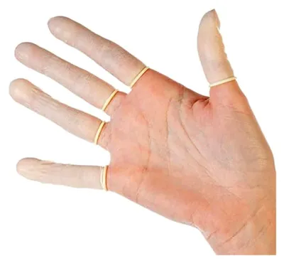 Produktbild von Hygostar Latex-Fingerlinge weiß Größe M puderfrei