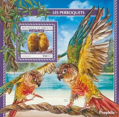Produktbild von Briefmarken Dschibuti 2017 Mi Block 1052 (kompl. Ausg.) postfrisch Papageien