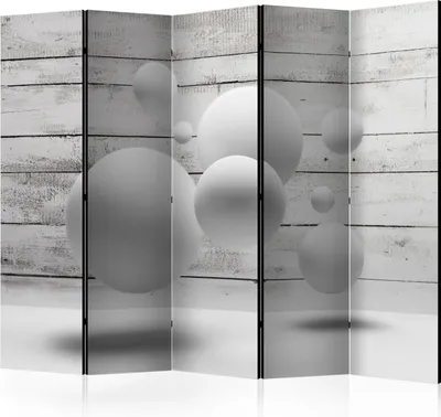 Produktbild von 5-teiliger Doppelseitiger Vlies Paravent - Balls II 225x172 cm f-A-0322-z-c