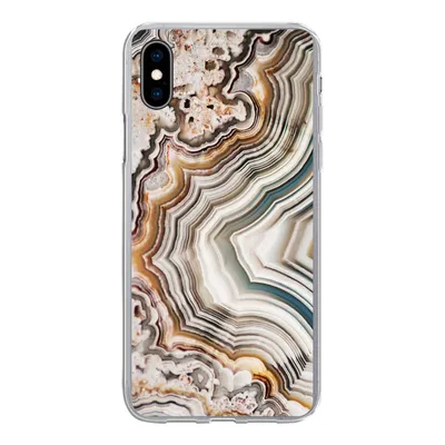 Produktbild von MuchoWow® Handyhülle Schutzhülle Hülle für iPhone Xs Naturstein - Nahaufnahme - Muster Silikon Softcase Handy Hülle - Handytasche