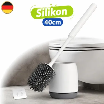 Produktbild von Silikon Toilettenbürste [mit Halter] Klobürste WC Bürste Bürstengarnitur