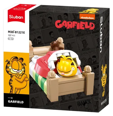 Zdjęcie produktu dla Kociak Garfield w łóżku, zestaw do budowania, 107 elementów, dla dzieci w wieku od 6 do 12 lat, rozmiar A