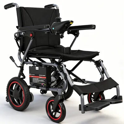 Imagen del producto de Silla de Ruedas Eléctrica Plegable 500W, Batería de Litio 24V 10Ah, Ligera 19 kg, Autonomía hasta 20 km, Freno Electromagnético, Carga Máxima 100 kg,