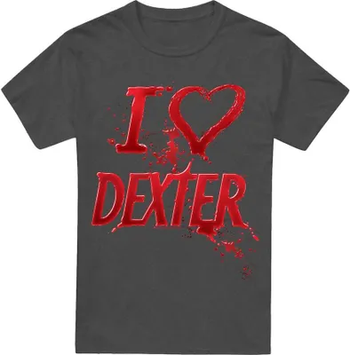 Image de Dexter - "I Heart Dexter" T-shirt unie pour homme/femme TV15311 (XXL) (Charbon de bois)
