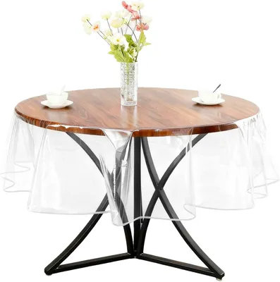Produktbild von Rundes Transparentes Tischdecke, PVC, 152 cm Durchmesser, abwaschbar für die Küche