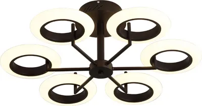 Zdjęcie produktu dla Lampa sufitowa LED 9012X-6-kf Kolor kawowy z pilotem Regulacja barwy/jasności światła Akrylowy klosz A+ Lampa LED do salonu