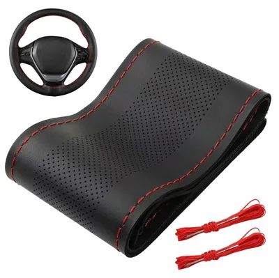 Productafbeelding van Stuurhoes - Microvezelleer - Antislip - Ø 37-38 cm - Zwart