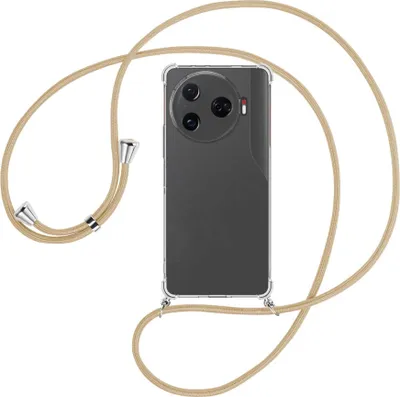 Produktbild von Handykette Backcover-Schutzhülle mit Band (Metall silberfarben) für Tecno Camon 30 Pro 5G - caramel