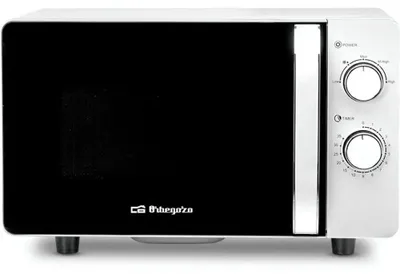 Produktbild von Orbegozo MI 2060 CE, Arbeitsplatte, Solo-Mikrowelle, 20 l, 700 W, Drehregler, Schwarz, Weiß