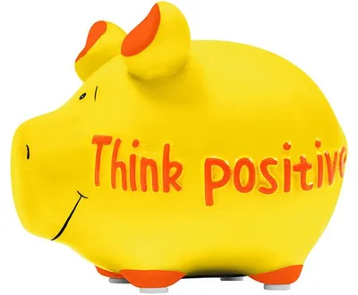 Imagen del producto de Hucha de cerámica. Piensa de forma positiva
