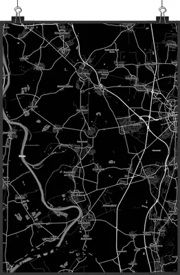 Produktbild von Mr. & Mrs. Panda Bild Riedstadt DIN A1 - Geschenk, Stadt Dorf Karte Landkarte Map Stadtplan, drucke, Plakat, wanddeko, Kunstdruck, Wandbild