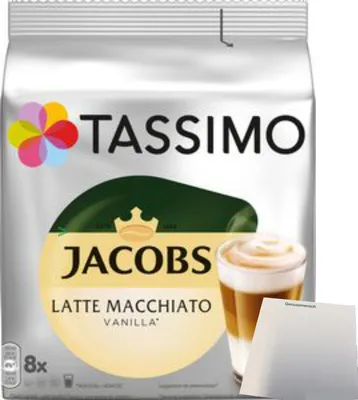 Produktbild von Tassimo Jacobs Typ Latte Macchiato Vanilla (1x268g Packung) + usy Block