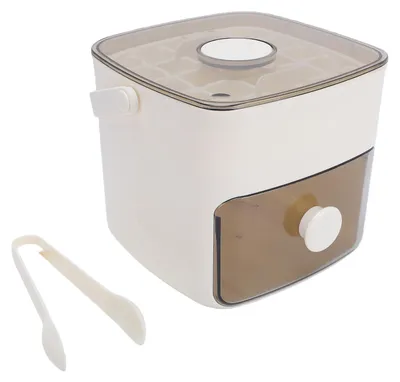Image de Mouleur à glaçons à deux niveaux avec boîte – Fabriquant de glaçons empilable avec couvercle, pince et récipient de stockage pour le congélateur, accessoires