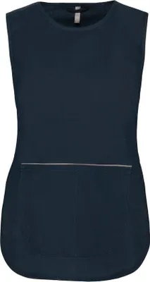 Produktbild von Kariban Damen Schürze Tunika Arbeitsbluse S/M Navy 65% Polyester 35% Baumwolle