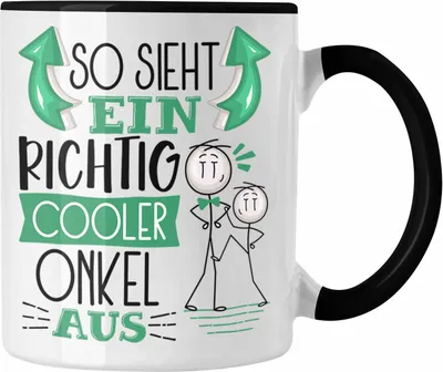 Produktbild von Trendation - Onkel Tasse Geschenk So Sieht Ein RIchtig Cooler Onkel Aus Geschenkidee Lustiger Spruch Geburtstag Becher Kaffeetasse Bester Onkel (Schwarz)