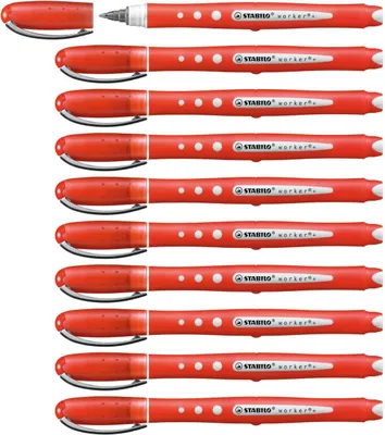 Image de Roller - STABILO worker+ coloré - moyen - paquet de 10 - rouge