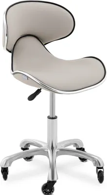 Zdjęcie produktu dla Expondo physa Stołek na kółkach z oparciem – 470–590 mm – 150 kg – szary