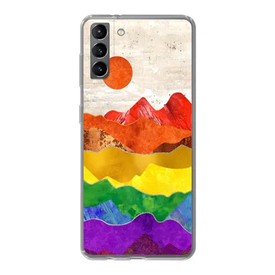 Produktbild von MuchoWow® Handyhülle Schutzhülle Hülle für Samsung Galaxy S21 Plus Regenbogen - Marmor - Stolz Silikon Softcase Handy Hülle - Handy-Tasche