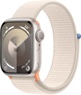 Produktbild von Apple Watch Series 9 (GPS) 41mm Aluminium Polarstern mit Sport Loop Polarstern