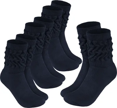 Obrázek produktu pro Ponožky BRUBAKER slouch - dámské ponožky slouch pro fitness, jógu a cvičení - sportovní ponožky pro ženy, tmavě modré, velikost 39-42, 4 páry