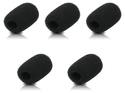 Produktbild von kwmobile Mikrofon Windschutz kompatibel mit div. Mikrofonen - 5 x Schaumstoffbezug mit den Maßen 2x3,2x1 cm in Schwarz