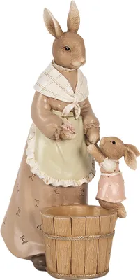 Immagine prodotto di Clayre & Eef figura decorativa coniglio 13x10x24 cm plastica marrone