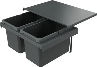 Immagine prodotto di Naber 8013389 Contenitore per rifiuti Cox Stand-UP® 280 S/600-2, antracite, 32 (2x16) litri / larghezza mobile 60 cm