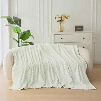 Produktbild von Łóżkoholicy Decke 160x200 Geprägt Mikrofaser Weiß