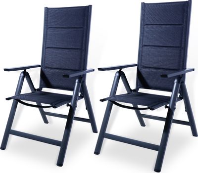 CCLIFE Gartenstühle Klappbar aus Premium Aluminium Balkonstuhl Gartenstuhl bis 150 kg Klappstuhl- Modell: Luxcomfort