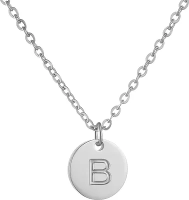 Produktbild von AFSTALR Damen Initialen Kette Buchstaben Anhänger Geburtstagsgeschenk Silber-B