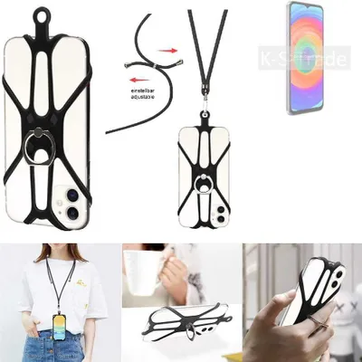 Produktbild von K-S-Trade 3in1 Handykette Handyband Handykordel Halsband Smartphone-Ring Handy-Ring kompatibel mit Ulefone Note 14 Fingerhalterung Handyring