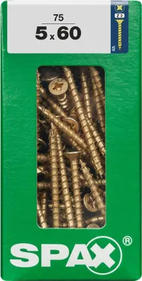 Produktbild von SPAX 4081020500607, Schraube, Stahl, Zink, Holz, Flachkopf, Pozidriv, Gelb