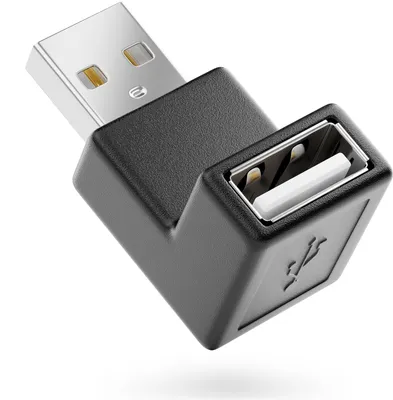 Produktbild von deleyCON USB 2.0 Winkel Adapter - 90° Grad Winkeladapter - A-Stecker zu A-Buchse - Kompatibel mit Allen USB Kabeln - Optimale Kabelführung
