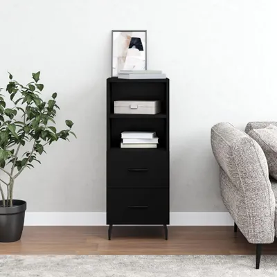 Produktbild von vidaXL Sideboard Schwarz 34,5x34x90 cm Holzwerkstoff