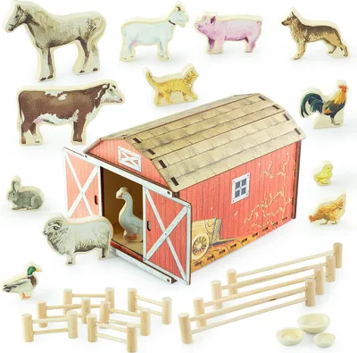 Immagine prodotto di Set in legno Ulanik "Fattoria" con figurine di animali, 13 pezzi