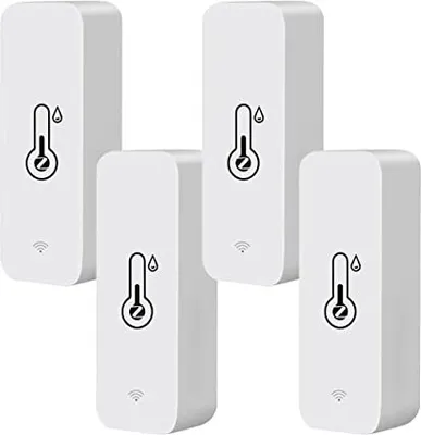 Produktbild von Tuya Zigbee Smart Hygrometer Thermometer, Pack 4 Wireless Temperatur Feuchtigkeitsdetektor Starthaus (erfordert Gateway)