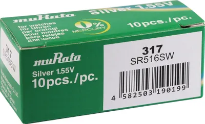 Produktbild von MURATA Knopfzellen, 0% Quecksilber , VE 10 Stk - 315-399